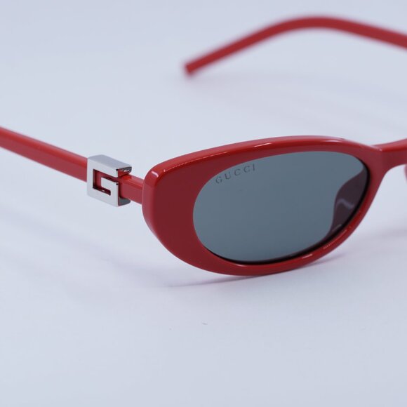 ?️ New Gucci GG1680S 005 Sunglasses - Red Frame, Smoke Lenses